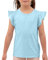 KAKU NANU Maglietta Bambina Azzurra T Shirt Cotone Top Tinta Unita Estivi Ragazza Moda 5 6 Anni