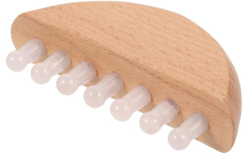 TOPPERFUN Peigne Bois de Massage Portable Quartz Rose Peigne à Cheveux avec Dents pour Soin et Détente pour et Utilisation Quotidienne