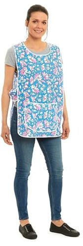 AN Direct Womens Home Work Kitchen Catering Cleaning Bar Floral Print Large Front Pocket Side Fastening Apron Tabard