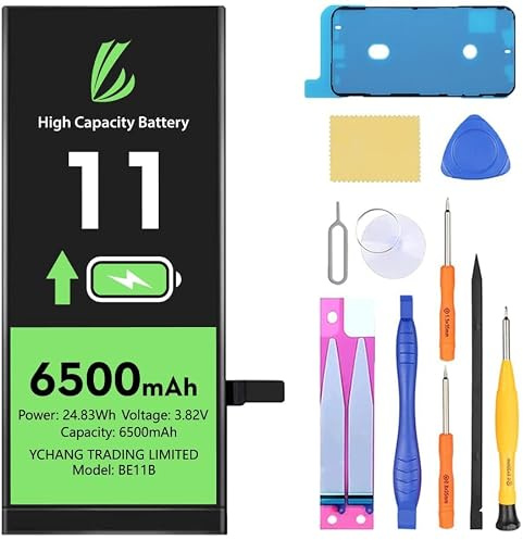 LL TRADER Battery for iPhone 11, 6500mAh High-capacity battery with repair tools 2026