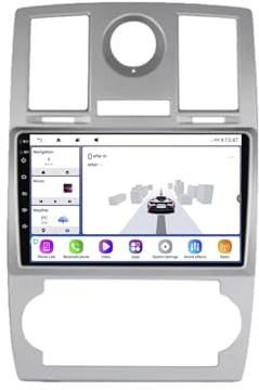 2 DIN Radio para Chrysler 300C 2005-2007 9 Inches Android 15 Carplay Radio Coche Bluetooth Steering Wheel Controls para, 4Core 2G+32G