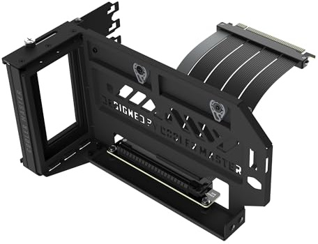 Cooler Master Vertikaler GPU Kartenhalter Gen5 mit PCIe 5.0 x16 Riser Kabel, Verstellbarer Grafikkartenhalter für E-ATX, ATX & Micro-ATX Gehäuse, Unterstützt Triple-Slot GPUs, Schwarz