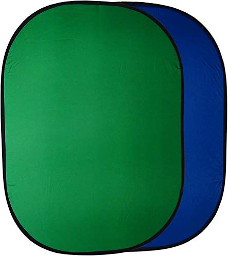 DynaSun RE2010 Chromakey Fondale Background Pieghevole Doubleface Professionale con Borsa da Trasporto, 150x200cm, Blu/Verde