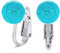 Einfache Blaue Komprimierung Türkis Edelstein Perle Runde Kugel Clip Auf Ohrringe .925 Sterling Silber 8Mm Dezember Birthstone