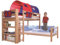 Relita Etagenbett Buche massiv, natur, versch. Farben rot/blau