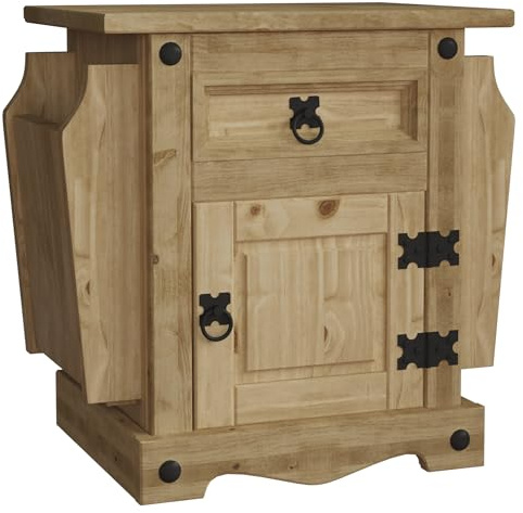 Amazon Brand - Movian Corona Magazintisch, 1 Schublade, massives Kiefernholz, 51,5 x 54 x 38 cm