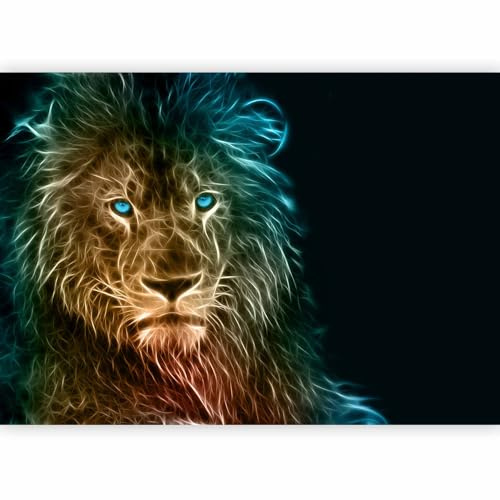 murando - Fototapete Vlies Löwe, 300x210 cm, Schlafzimmer, Wohnzimmer | Full HD Druck, 3D-Effekt, lichtbeständige Farben, ideal fürs Wohn- oder Schlafzimmer, schnelle Montage, lichtbeständig, edel