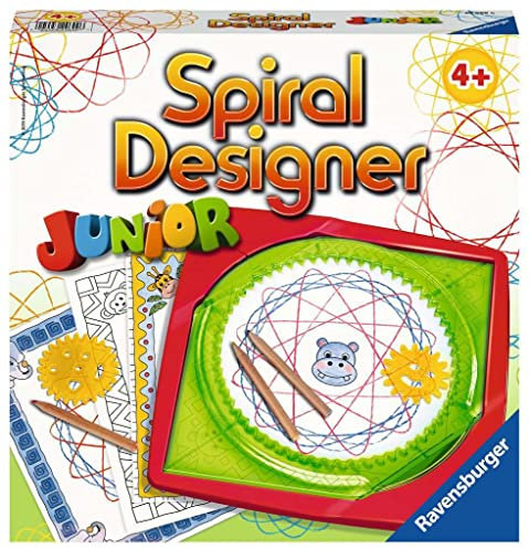 Ravensburger Spiral-Designer Junior 29027, Zeichnen Lernen für Kinder ab 4 Jahren, Zeichen-Set mit Schablonen für farbenfrohe Spiralbilder und Mandalas