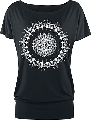 Gothicana by EMP Damen schwarzes T-Shirt mit Mandala-Print M
