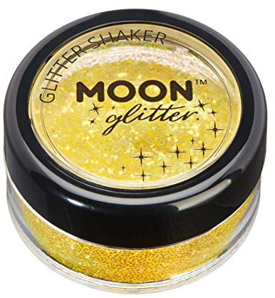 Iridescent Glitter Shakers by Moon Glitter - Yellow - Cosmetic Festival Makeup Glitter for Face, Body, Nails, Hair, Lips - 5g
