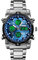 SKMEI Herren-Armbanduhr, wasserdicht, militärisch, analog, digital, mit LED, mehrzeitiger Chronograph, Edelstahl, Business-Uhren für Herren, 1389-Blau, 2.28*1.89*0.63 inches, Sportlich
