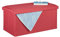Relaxdays Sitzbank mit Stauraum, Leinen-Optik, gepolstert, Flur, Schlafzimmer, Truhenbank, HBT: 38 x 76,5 x 38,5 cm, rot