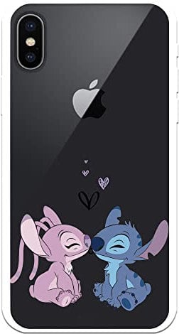 Official Disney Lilo & Stitch Angel & Stitch Case for iPhone X, XS, Flexible Silicone Case for iPhone X, XS