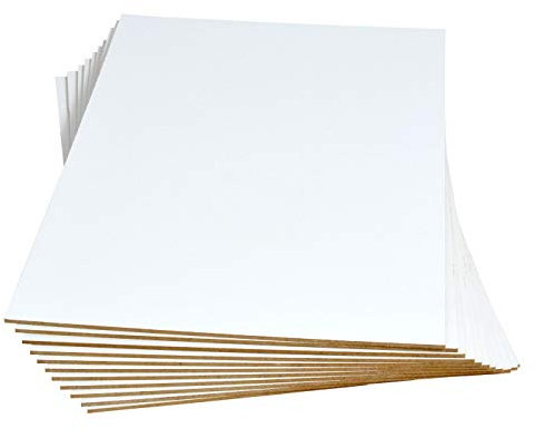 Panneau de fibres dur HDF d'un côté - Blanc - 2,5 mm d'épaisseur - Pour travaux de bricolage et de modélisme (largeur 20 cm, longueur 120 cm).