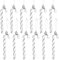 Gwhole Decorazioni Albero di Natale Argento e Bianco Bastoncini di Zucchero 12 pz Candy Cane Stampella Natale Decorazioni Casa Ciondoli Addobbi Ornamenti Albero Natale Caramelle Glitter