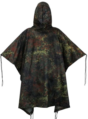 WINWAY Leichter Wasserdichter Regenponcho Herren & Damen Tarn Regenjacken mit Kapuze Faltbare Tasche mit Kapuze Schutzdecke Unterschlupf Plane Ideal für Camping Jagd Wandern Hikking