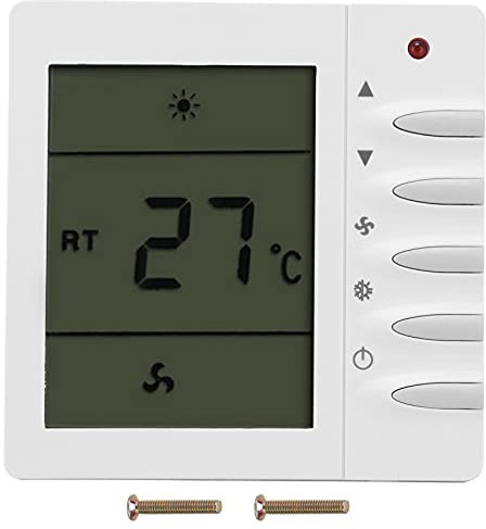 OUKENS Controladores de Temperatura, AC 220V Digital Ventilador de Aire Acondicionado Central Termostato LCD Controlador de Termostato de Aire Acondicionado para Home Hotel