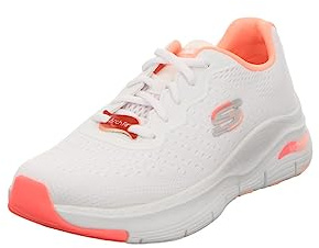 Skechers Damen Arch FIT Infinity COOL Sneaker, White Mesh Pink Trim, 41 EU