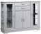 COSTWAY Buffet Sideboard, Wooden Storage Cabinet with Adjustable Shelves and 2 Glass Doors, Server Pantry Cupboard for Kitchen Living Dining Room (Grey)