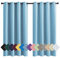 MENGH Verdunkelungsvorhang Ösenschal Blickdicht Thermo Schalldämmend, für Jugendzimmer Kinderzimmer Himmelblau 1 Stück, 120x100cm(HxB)