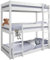 Blisswood 3ft Triple Bunk Bed for Kids & Teens, Solid Pine High Sleeper with Ladder, Wooden Space Saving Bunk Bed Frame for Bedroom, White (L197 x W96 x H198 cm)