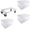 Set 3 Euroboxen + Rollwagen Transportwagen Transportroller Eurobehälter Lagerbox Milchig Kistenroller Behälter Lagerkiste Stapelbox Lagerkasten Box Euronormbox Eurokiste Milchig