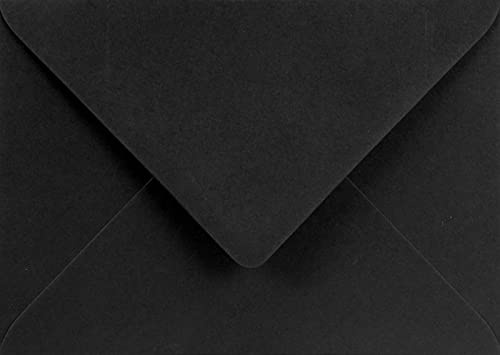 Netuno 100 Briefumschläge Schwarz DIN B6 125x 175 mm 120g Burano Nero schwarze Umschläge B6 Spitzklappe ohne Fenster schwarze Briefkuverts elegant hochwertig Einladungsumschläge Schwarz