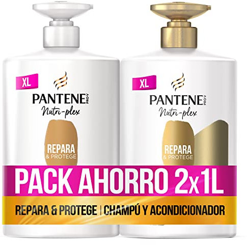 Pantene Repara Y Protege Nutri Pro-V, Champú Fórmula Pro-V + Antioxidantes, 1000ML + Acondicionador, Fortalece Desde El Interior, 1000 ML