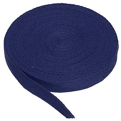 PATIKIL Baumwollband Baumwolle Gurtband 15mm x 9m, Schrägband Baumwoll Nahtband Köperband Saumband Einfassband Stoffband Webband zum Nähen für DIY Basteln Stricken Verpackungen, Navy blau