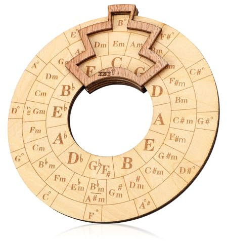 Melodie Werkzeug aus Holz, Rund Melodie Akkord Werkzeug aus Holz Akkordrad Werkzeug Quintenkreis Rad Werkzeug Melodie Werkzeug aus Holz für Musiker für Akkorde Noten Tonartvorzeichnung