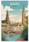 KmoNo Deutschland Mainz Vintage Reiseposter 20 x 30 cm Poster Dekor Malerei Leinwand Wandkunst Wohnzimmer Poster Schlafzimmer