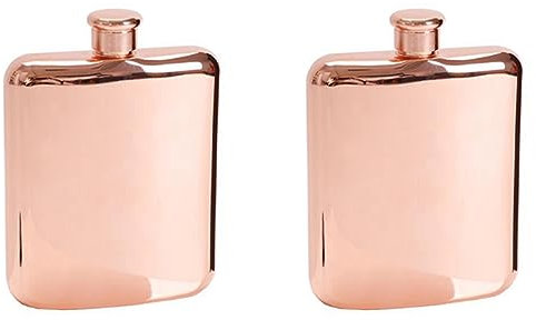 TsoLay Lot de 2 flasques de 150 ml en acier inoxydable pour bouteille d'alcool, bouteille d'alcool, de whisky, cadeaux de toilettage avec entonnoir