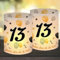12 Windlicht Tischdeko 13 Geburtstag, Happy 13th Birthday Tischdekoration, Deko 13. Geburtstag Mädchen Junge, Geeignet für Teelichter oder Kerzen mit Schön DASS Du Da Bist