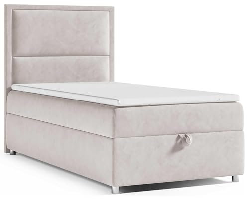 Best For Home Boxspringbett Trinity k-11 mit 7-Zonen Bonell-Federkernmatratze | Boxspringbett 70x200 | Boxsprintbett mit Matratze Und Stauraum | Polsterbett 70x200 - Lieferung bis Bordsteinkante