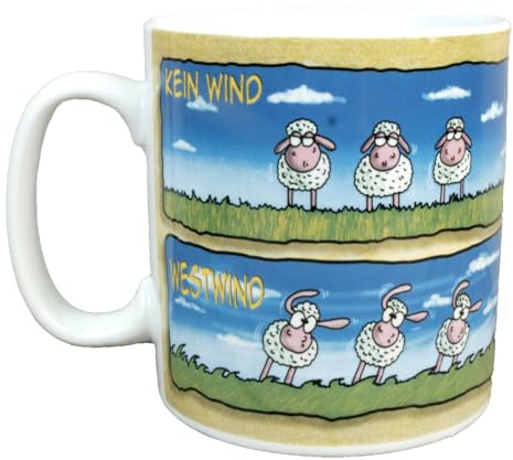Großer Kaffeebecher Schafe Wind Hösti Becher Maritim Tasse Porzellan 500ml Jumbotasse