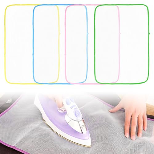 Wisebom 4 Piezas Paño de Planchado de Malla, 40 * 60cm Tela de Malla de Planchar Resistente Al Calor Protector Plancha Ropa para Planchar, Ropa de protección, Aislamiento