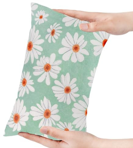 Winmany Kleines Kissen 27,9 x 17,8 cm abnehmbar waschbar Bedruckt Mini-Kissen kleines Kissen für Baby Kleinkinder Haustiere Reisen Nacken Lenden und Kniestütze (28x18cm, Daisy, 1)
