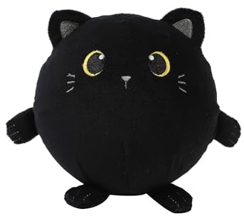 I-TOTAL® - Weiches Squishy Kissen aus Memory-Schaum 14 cm Durchmesser, Squishy Pillow (Black CAT)