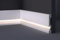 Asta 2 metri lineari Battiscopa in Polimeri per Led 2000x100x18 mm - Zoccolo da cucina resistente agli urti