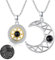 REDSUN Sonne und Mond Halskette 925 Sterling Silber 100 Sprachen Ich Liebe Dich Kette 2 Stücke BFF Anhänger Paar Halskette Keltisches Schmuck Geschenke für Paare lieben Frauen Mädchen