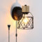 Lightess Vintage Wandlampe mit Stecker und Schalter, Retro Wandleuchte innen Dimmbar mit Kabel, Industrial E27 Dimmbar Lampe Wand Holz Metall Käfig Lamp für Flur Wohnzimmer Schlafzimmer