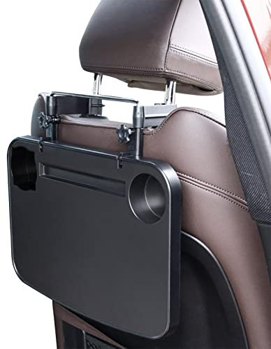 Car Seat Organiser Car Table, Foldable Back Seat Headrest Tray With Hook, Laptop Car Desk Car Seat Travel Tray Table Car Food Trays For Adults Driver Car Desk, 35.5x27.5 CM