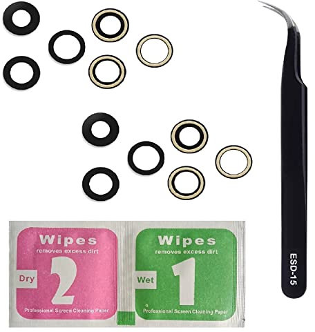 iReplaceParts Pack of Two Camera Lens For iPhone 15 Pro Max (6.7) Rear Camera Lens Replacement Kit With ESD-15 Tweezers and Wet & Dry Screen Wipe Pack
