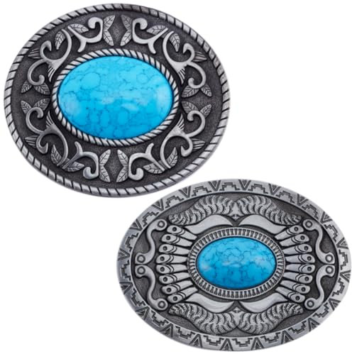 GORGECRAFT Western-Gürtelschnalle In Türkis Vintage Mittelalterliche Schnalle Gürtelverschluss Bohemian-Mode Türkisfarbener Schmuckgürtel Punk-Schnallen Passend Für 40mm Gürtelriemen Für Frauen Damen