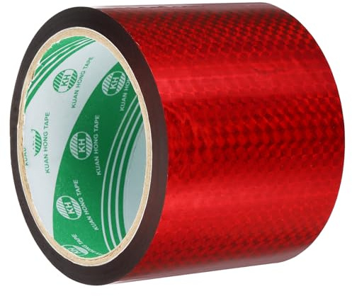 QUARKZMAN Washi Prism Tape 3.1 Zoll x 55 Yards Holographisches metallisiertes reflektierendes Band für Geschenkverpackung und Dekoration, DIY und Kunsthandwerk (Rot)