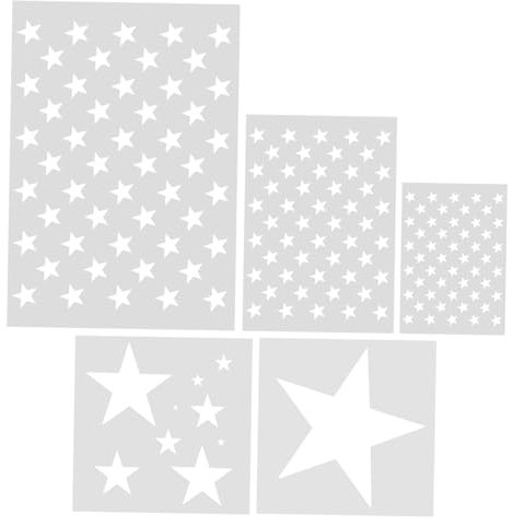 PLAFOPE Wiederverwendbares Schablonen-set 5-teilig Geometrische Stern-malvorlagen Für Dekorative Projekte