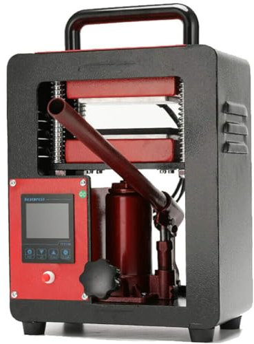 Pressa di Calore, Pressa di Calore idraulica da 5 t, Estrattore di colofonia idraulica, Doppie Piastre riscaldate 6x12 cm