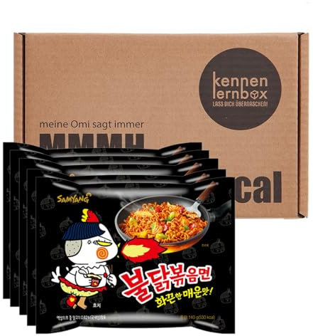 Kennenlernbox 5er Buldak | SAMYANG Hot Chicken Ramen | 5er Pack Buldak schwarz