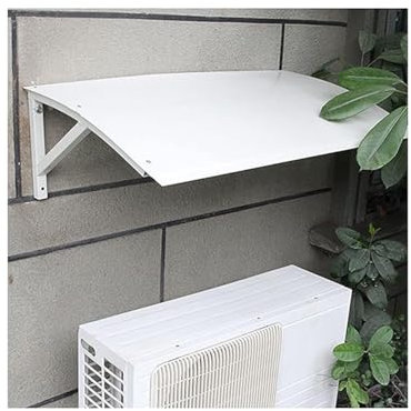 Cubierta impermeable para ventana de aire acondicionado para unidad de aire acondicionado, protección solar y lluvia, panel de metal, toldo, puerta, cubierta general (blanco)