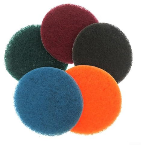 Nylon Industrial Scouring Pad, 4 100mm Round, Self Adhesive, Cleaning Tool